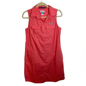 COLUMBIA WOMENS POLKA DOT BUTTON FRONT DRESS